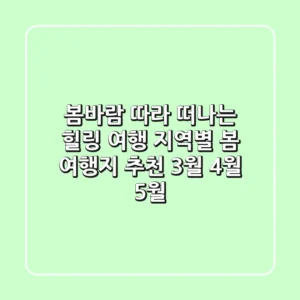 봄바람 따라 떠나는 힐링 여행 지역별 봄 여행지 추천 3월 4월 5월