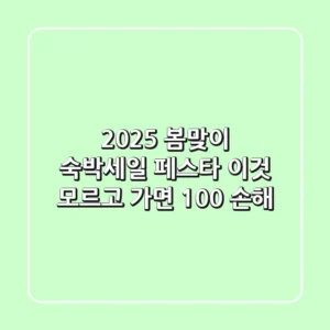 2025 봄맞이 숙박세일 페스타 이것 모르고 가면 100 손해