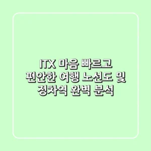 ITX 마음 빠르고 편안한 여행 노선도 및 정차역 완벽 분석