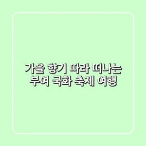 가을 향기 따라 떠나는 부여 국화 축제 여행