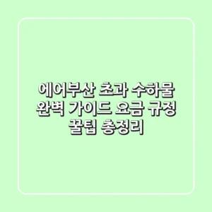 에어부산 초과 수하물 완벽 가이드: 요금, 규정, 꿀팁 총정리!