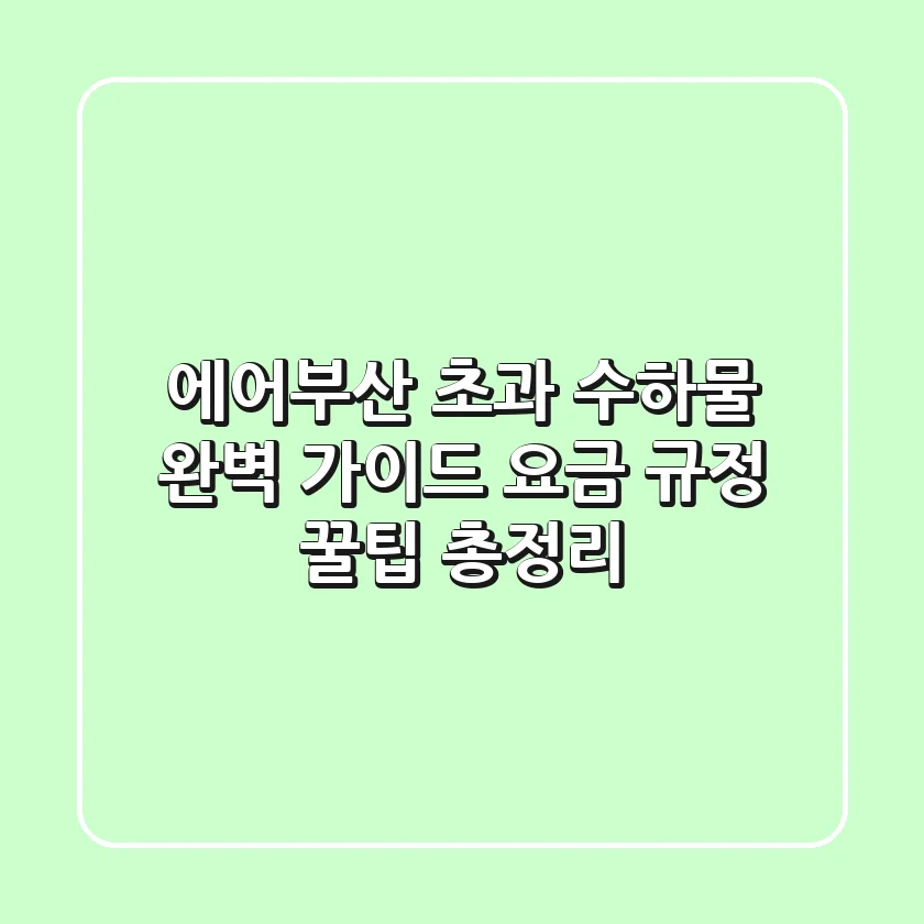 에어부산 초과 수하물 완벽 가이드: 요금, 규정, 꿀팁 총정리!