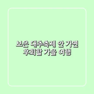 보은 대추축제, 안 가면 후회할 가을 여행!