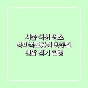 서울 어싱 명소, 용마폭포공원 황톳길 맨발 걷기 힐링!