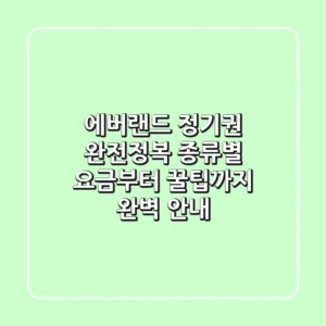 에버랜드 정기권 완전정복! 종류별 요금부터 꿀팁까지 완벽 안내