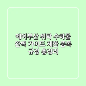 에어부산 위탁 수하물 완벽 가이드: 제한 품목 & 규정 총정리