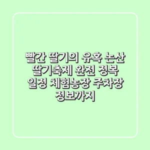 빨간 딸기의 유혹! 논산 딸기축제 완전 정복: 일정, 체험농장, 주차장 정보까지!