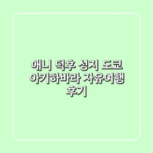 애니 덕후 성지! 도쿄 아키하바라 자유여행 후기 🇯🇵
