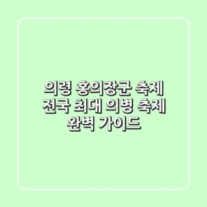 의령 홍의장군 축제: 전국 최대 의병 축제 완벽 가이드