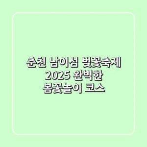 춘천 남이섬 벚꽃축제 2025: 완벽한 봄꽃놀이 코스🌸