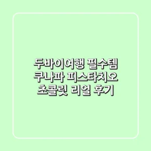 두바이여행 필수템! 쿠나파 피스타치오 초콜릿 리얼 후기