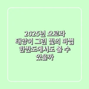 🌌 2025년, #오로라: 태양이 그린 빛의 마법, 한반도에서도 볼 수 있을까?