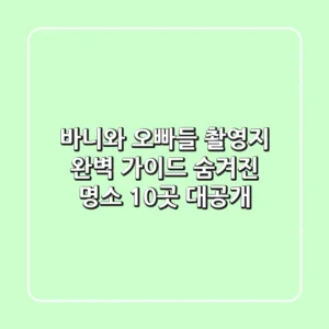 바니와 오빠들 촬영지 완벽 가이드: 숨겨진 명소 10곳 대공개!