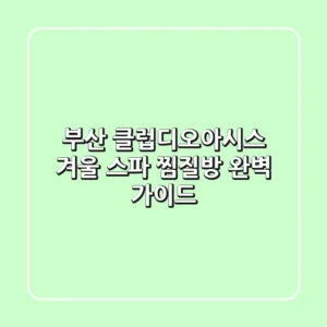 부산 클럽디오아시스: 겨울 스파 찜질방 완벽 가이드