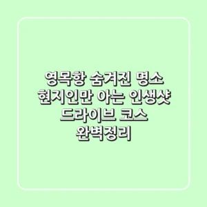 영목항 숨겨진 명소: 현지인만 아는 인생샷 & 드라이브 코스 완벽정리