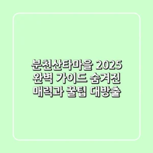 분천산타마을 2025 완벽 가이드: 숨겨진 매력과 꿀팁 대방출!