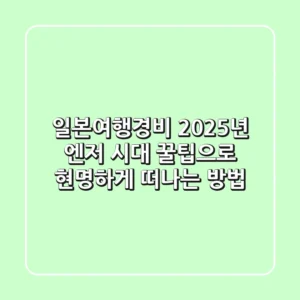 일본여행경비, 2025년 엔저 시대 꿀팁으로 현명하게 떠나는 방법!
