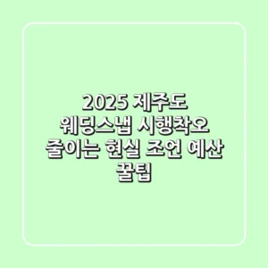 2025 제주도 웨딩스냅, 시행착오 줄이는 현실 조언 (+예산 꿀팁)