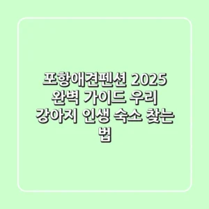 포항애견펜션 2025 완벽 가이드: 우리 강아지 인생 숙소 찾는 법