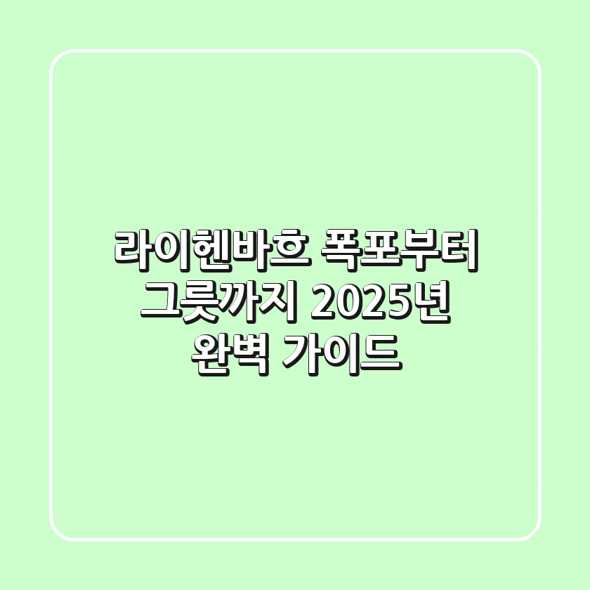 라이헨바흐: 폭포부터 그릇까지, 2025년 완벽 가이드