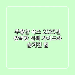 주왕산 숙소, 2025년 완벽한 선택 가이드와 숨겨진 팁