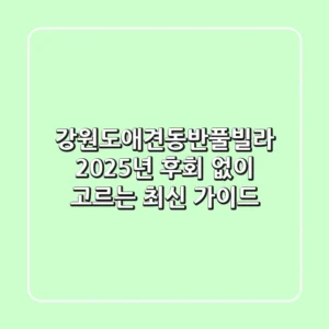 강원도애견동반풀빌라 2025년, 후회 없이 고르는 최신 가이드