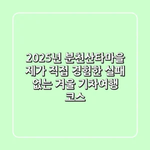 2025년 분천산타마을: 제가 직접 경험한 실패 없는 겨울 기차여행 코스