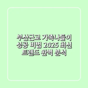 부산근교 가족나들이 성공 비법: 2025 최신 트렌드 완벽 분석