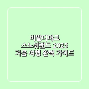 비발디파크 스노위랜드 2025, 겨울 여행 완벽 가이드