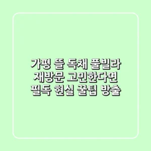 가평 뜰 독채 풀빌라, 재방문 고민한다면 필독! 현실 꿀팁 방출