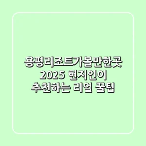 용평리조트가볼만한곳 2025: 현지인이 추천하는 리얼 꿀팁