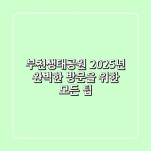 부천생태공원: 2025년 완벽한 방문을 위한 모든 팁