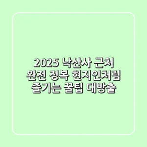 2025 낙산사 근처 완전 정복: 현지인처럼 즐기는 꿀팁 대방출!