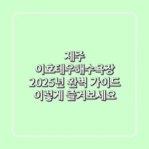 제주 이호테우해수욕장: 2025년 완벽 가이드, 이렇게 즐겨보세요!