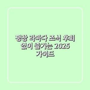 평창 라마다 조식, 후회 없이 즐기는 2025 가이드