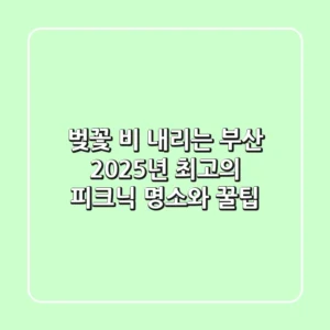 벚꽃 비 내리는 부산, 2025년 최고의 피크닉 명소와 꿀팁