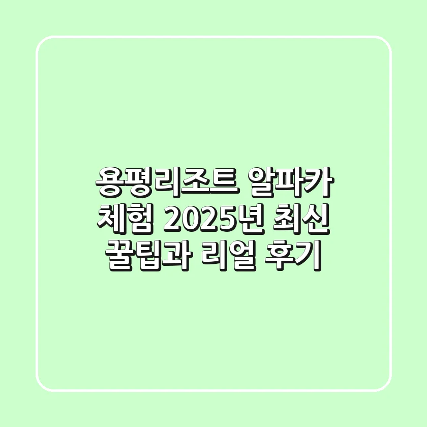 용평리조트 알파카 체험: 2025년 최신 꿀팁과 리얼 후기