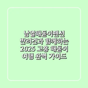 남열해돋이펜션: 반려견과 함께하는 2025 고흥 해돋이 여행 완벽 가이드