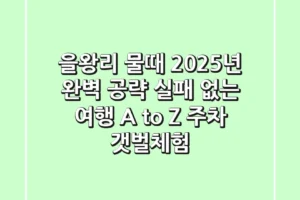 을왕리 물때 2025년 완벽 공략: 실패 없는 여행 A to Z (주차, 갯벌체험)