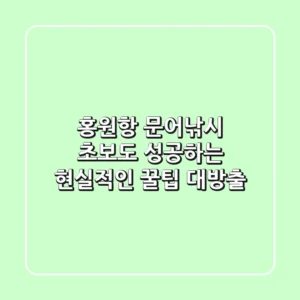 홍원항 문어낚시, 초보도 성공하는 현실적인 꿀팁 대방출!