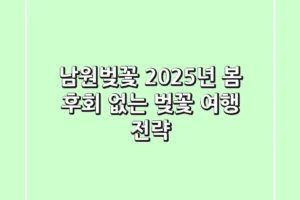 남원벚꽃: 2025년 봄, 후회 없는 벚꽃 여행 전략