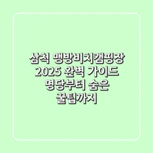 삼척 맹방비치캠핑장 2025 완벽 가이드: 명당부터 숨은 꿀팁까지