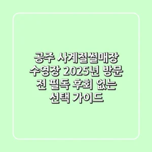공주 사계절썰매장 수영장, 2025년 방문 전 필독! 후회 없는 선택 가이드