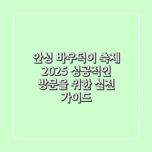 안성 바우덕이 축제 2025, 성공적인 방문을 위한 실전 가이드