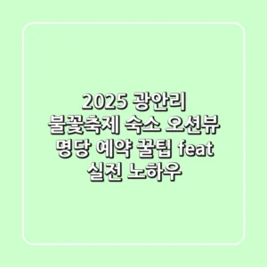 2025 광안리 불꽃축제 숙소, 오션뷰 명당 예약 꿀팁 (feat. 실전 노하우)