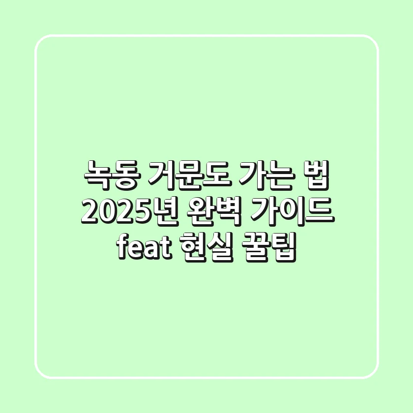 녹동 거문도 가는 법, 2025년 완벽 가이드 (feat. 현실 꿀팁)