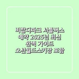비발디파크 셔틀버스 예약 2025년 최신 완벽 가이드 (오션월드/스키장 포함)