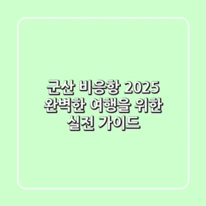 군산 비응항 2025, 완벽한 여행을 위한 실전 가이드