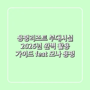 용평리조트 부대시설, 2026년 완벽 활용 가이드 (feat. 모나 용평)
