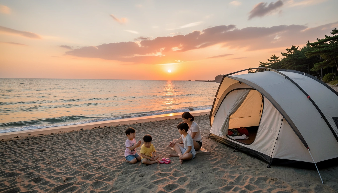 바다를 100% 즐기는 함평 돌머리 캠핑장 활동: 해루질 & 갯벌 체험